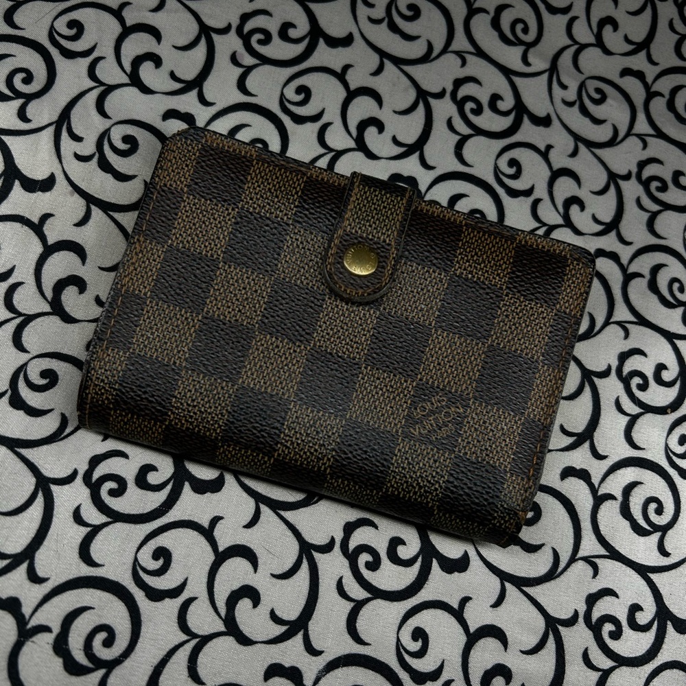 Checkered Wallet with Snap Closure